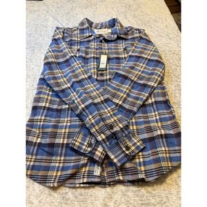Alpine Design Mens Medium Blue Plaid Long Sleeve Button Up Flannel Shirt NWT